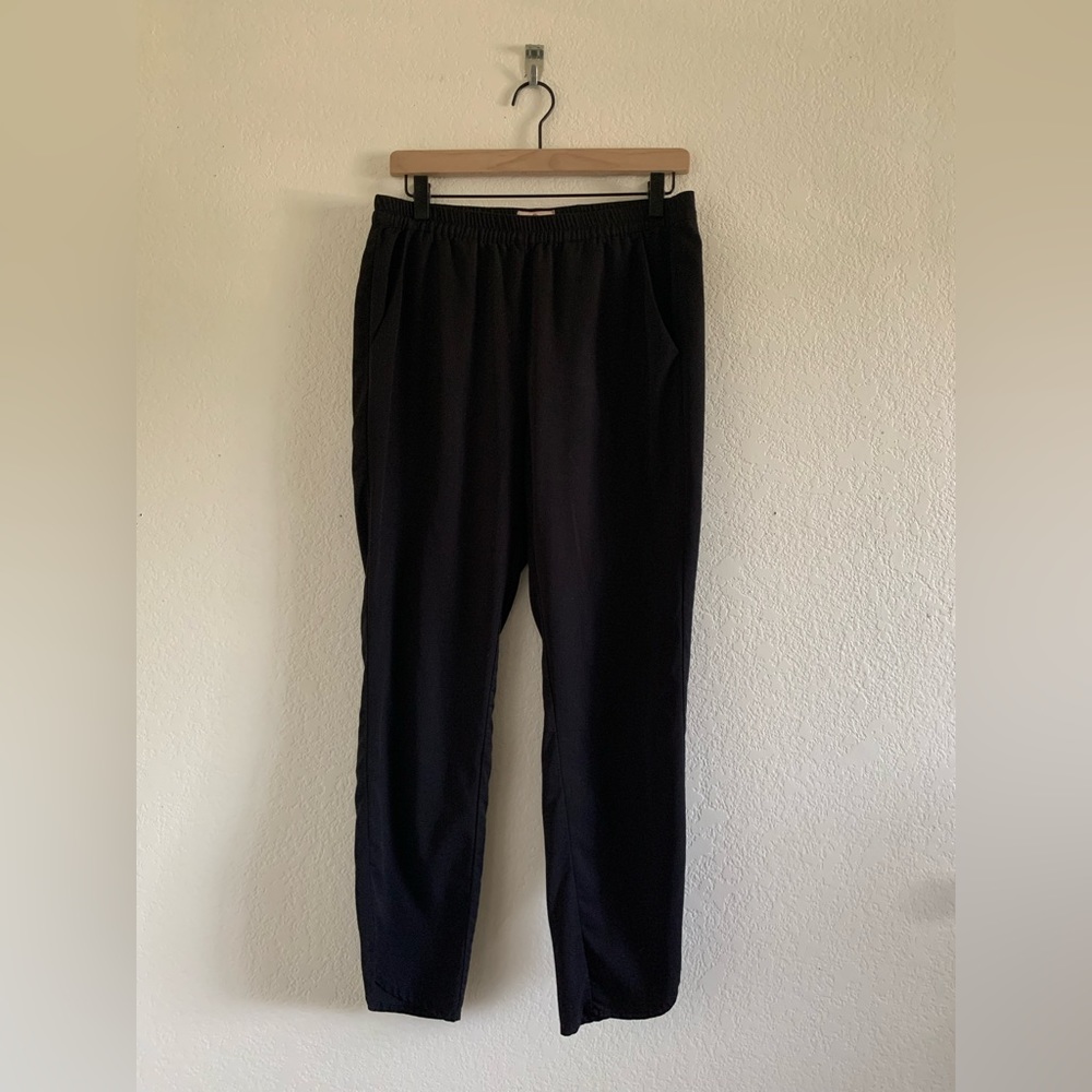 Marine Layer Womens Allison Pants Sz M Black Tulip Hem Elastic Waist Modal